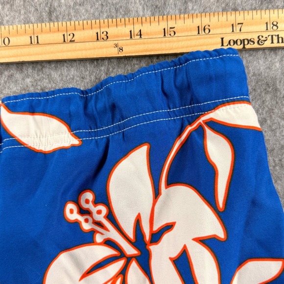 Abercrombie & Fitch Mens Blue Floral Cargo Board Shorts Size L Swim Vintage - Picture 2 of 14
